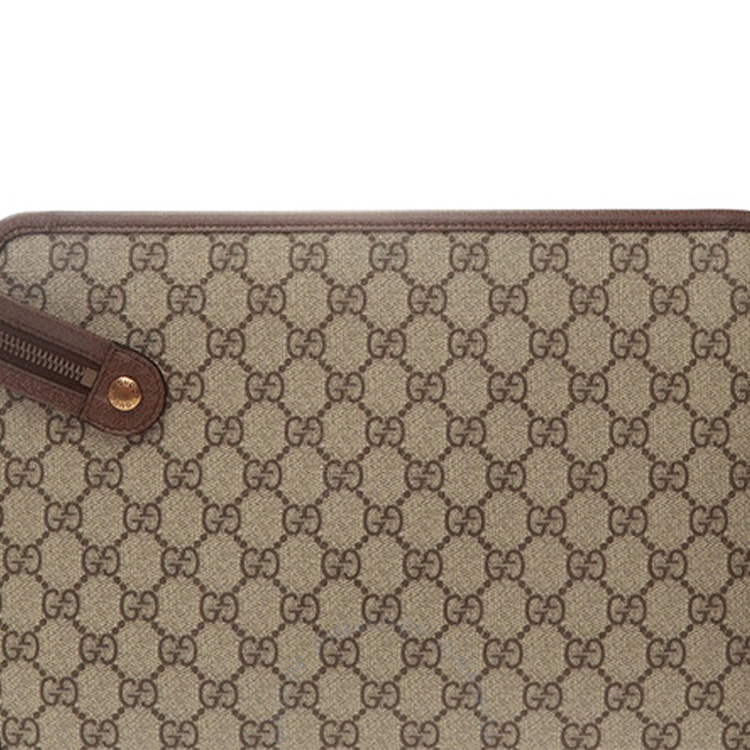 Холщовая сумка-клатч с кожаными вставками Regular Men's Ebony GUCCI — фото 3