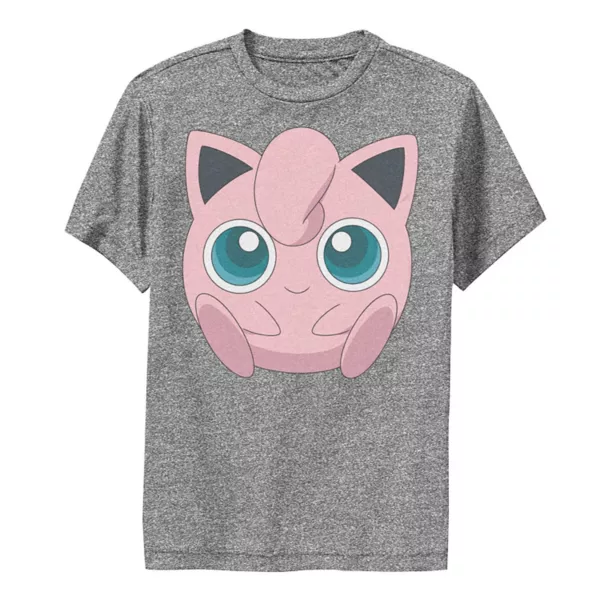 

Футболка с изображением сидящего покемона Jigglypuff для мальчиков Licensed Character, серый