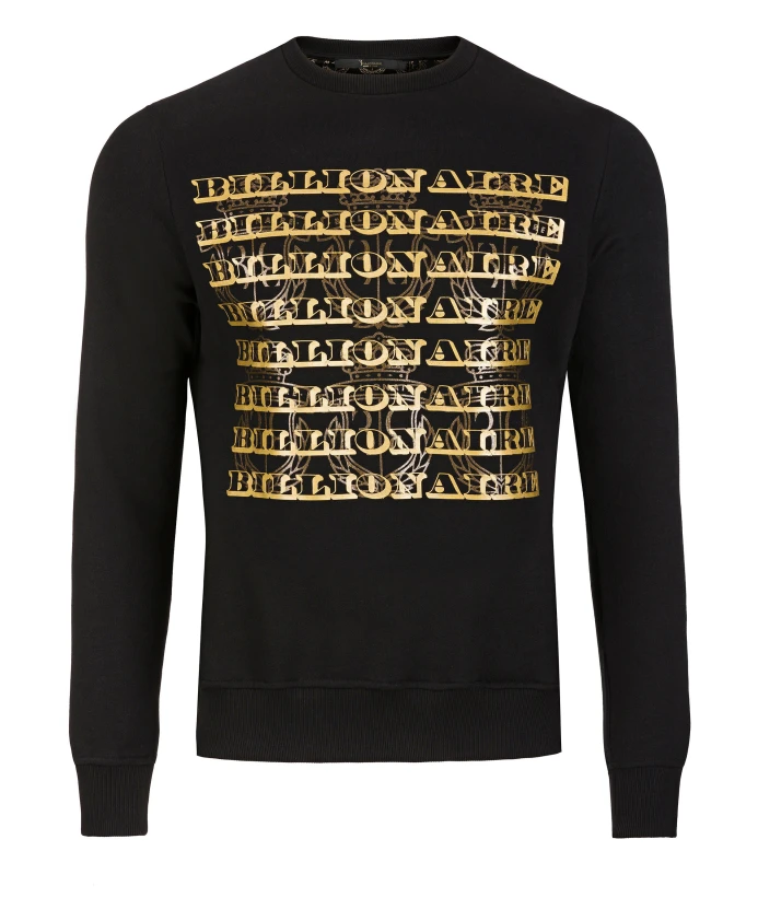 

Толстовка с круглым вырезом из хлопкового флиса. Billionaire, черный