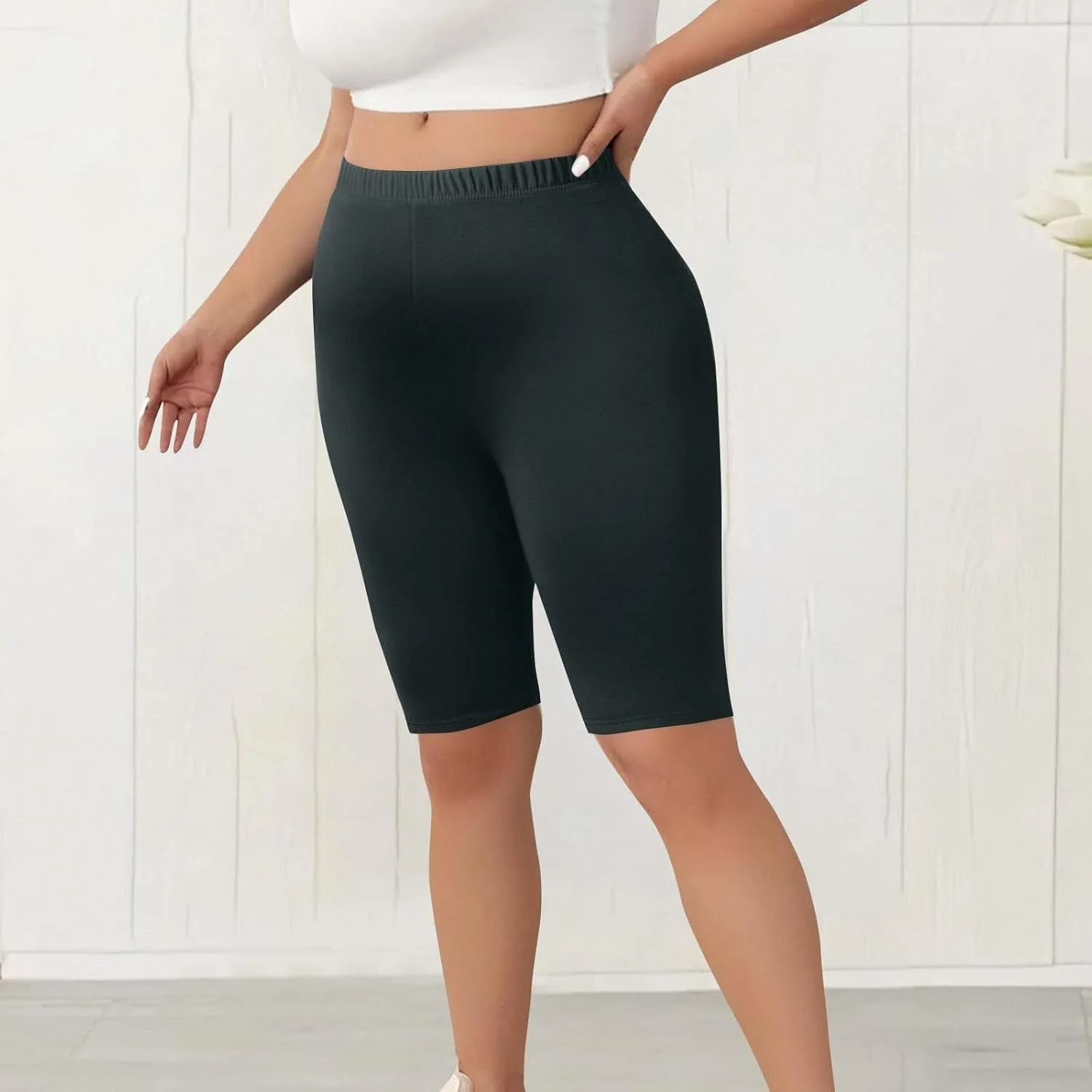 Шорты для йоги для женщин Plus Size Elastic High Waist — фото 3