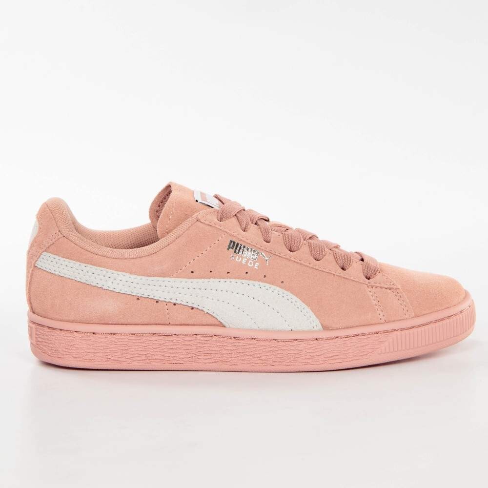 Баскетбольные кроссовки замшевые классические Puma, розовый — фото 4