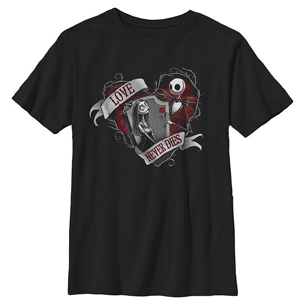 

Футболка с принтом Boys 6-20 's The Nightmare Before Christmas Jack & Sally Love Never Dies Disney