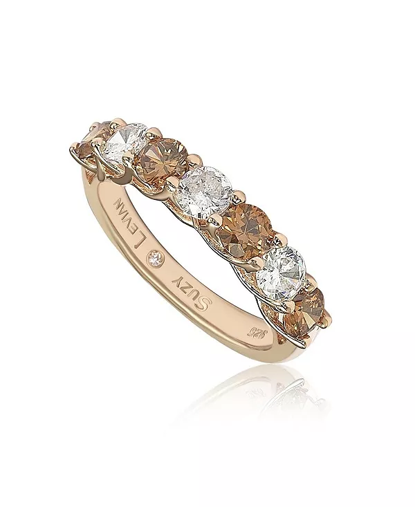 

Кольцо Suzy Levian из стерлингового серебра с белыми кубическими цирконами, полукольцо с подвеской в форме сердечка Suzy Levian New York, brown