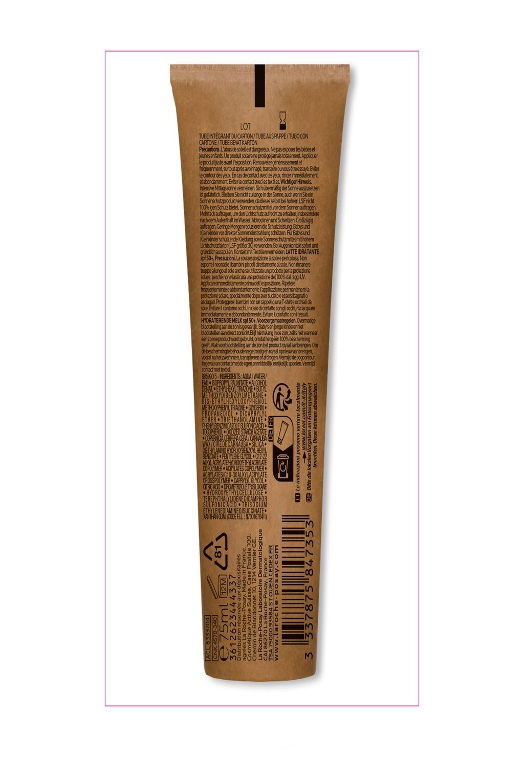

Защита от солнца VICHY SUN CARE LA ROCHE POSAY ANTHELIOS HYDRATISIERENDE MILCH LSF 50+ : SONNENMILCH IN DER TUBE MIT PAPPE MIT HOHEM BREITBANDSCHUTZ FÜR EMPFINDLICHE UND TROCKENE HAUT VICHY, прозрачный
