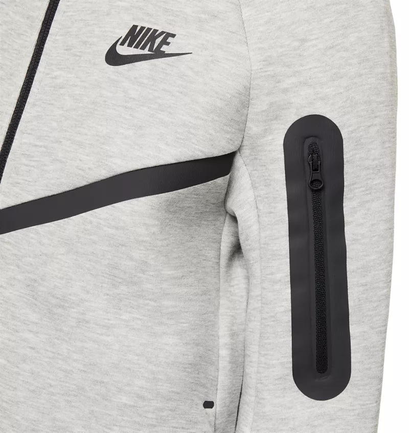 Флисовая толстовка с молнией во всю длину Nike для мальчиков, цвет Dk Grey Heather/Black — фото 4