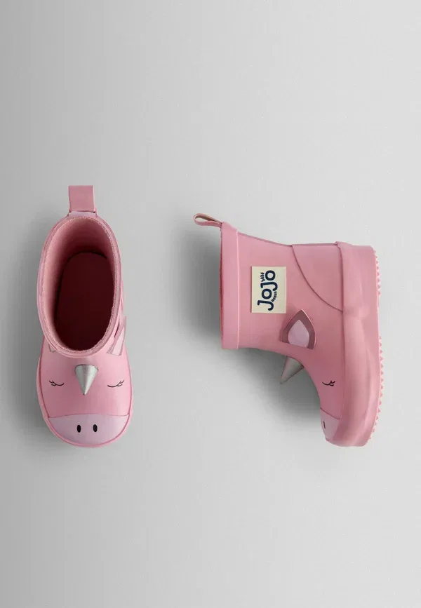 Сапоги резиновые Jojo Maman Bébé Regular fit rust cosy lined ankle wellies, розовый — фото 3