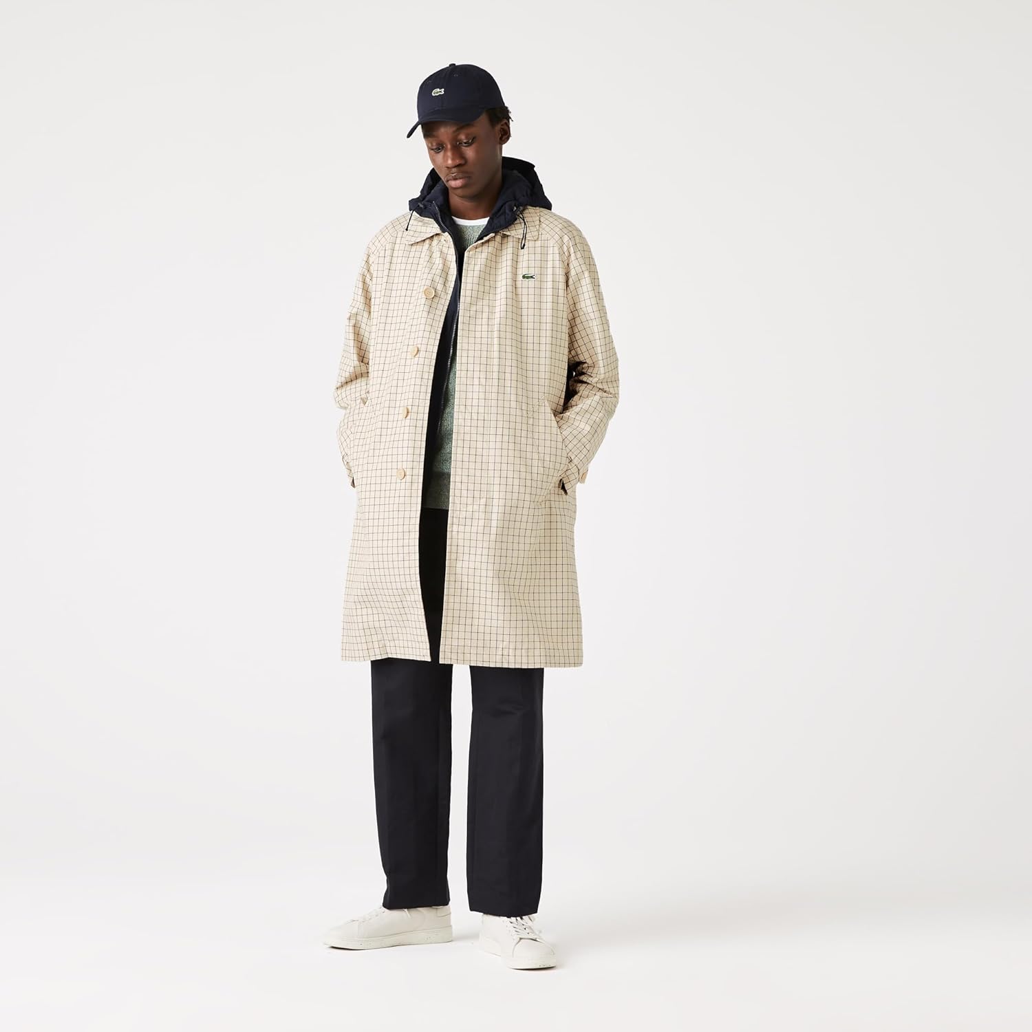 Lacoste мужская парка с отстегивающимся капюшоном до колен, водоотталкивающая, Wood Shaving/Multico — фото 2