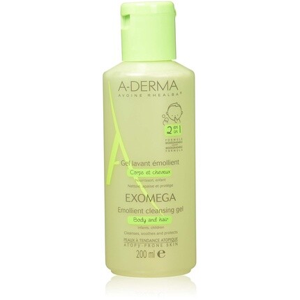 

A-derma Exomega Смягчающий очищающий гель для тела и волос 200 мл