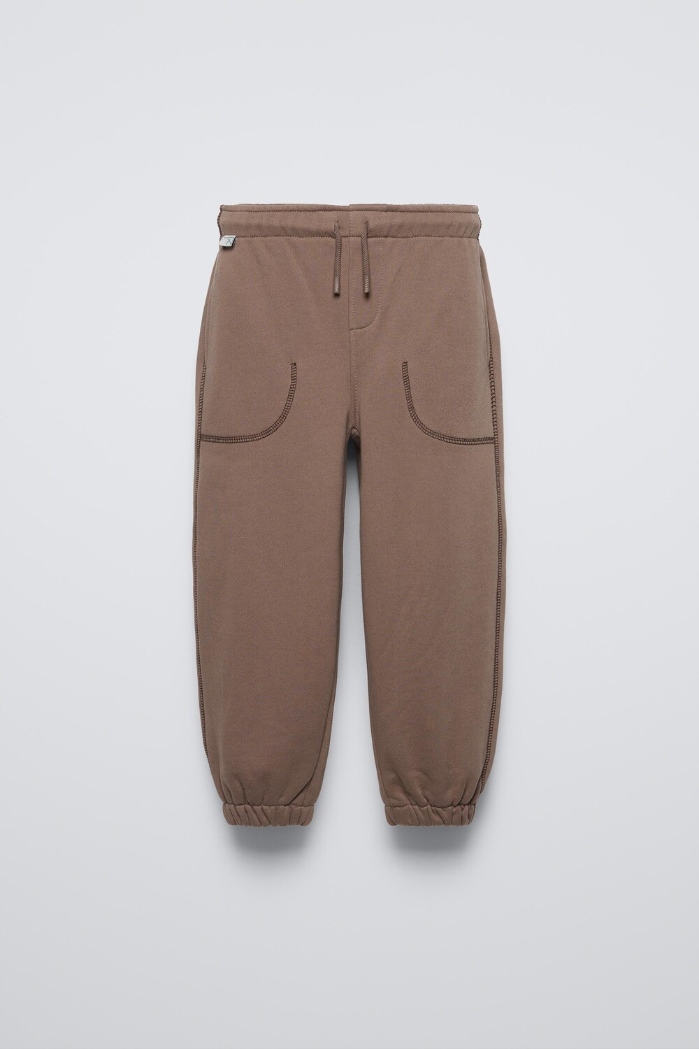 

Брюки balloon fit ZARA, коричневый
