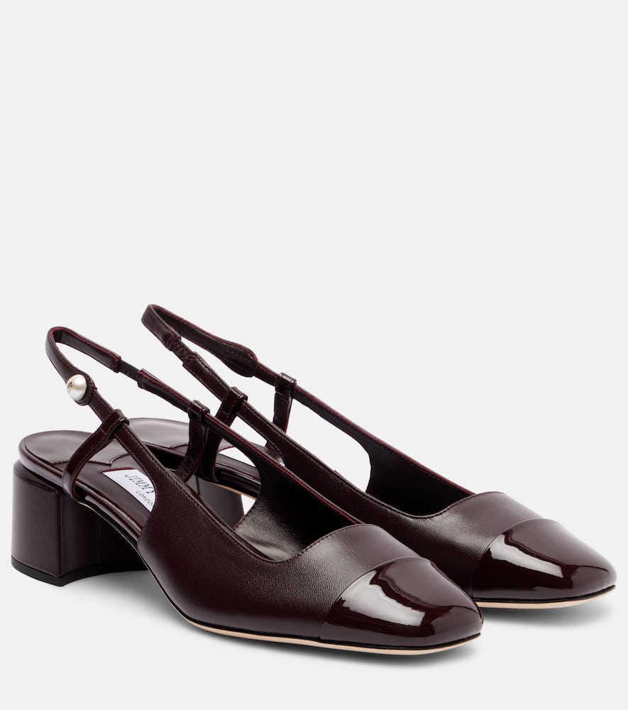 Туфли-лодочки Elisa 45 на ремешке из кожи Jimmy Choo, Deep Merlo