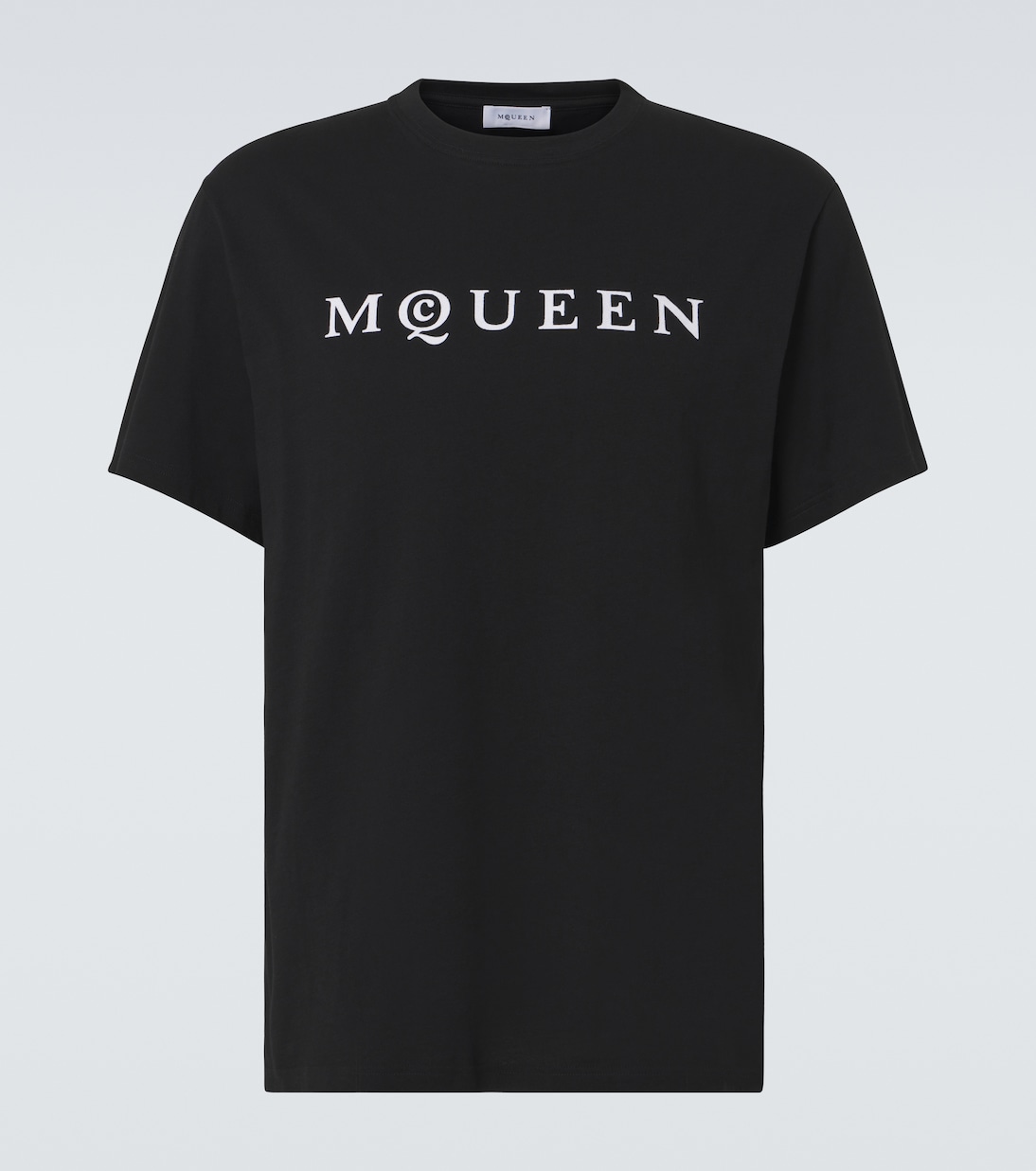 

Футболка из хлопкового джерси с логотипом McQueen, Black/White