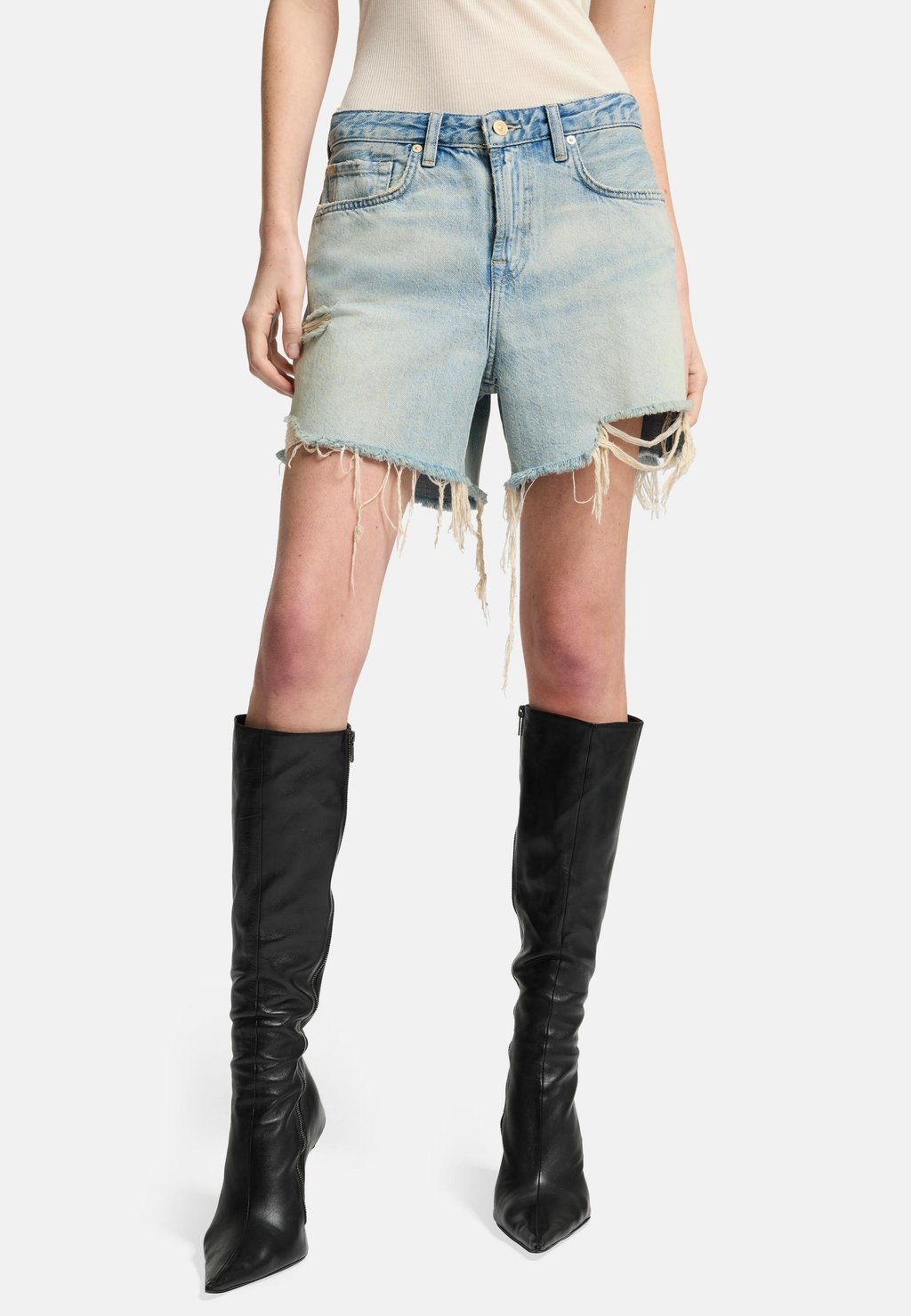 

Джинсовые шорты MONROE LONG 7 for all mankind, светло-голубой