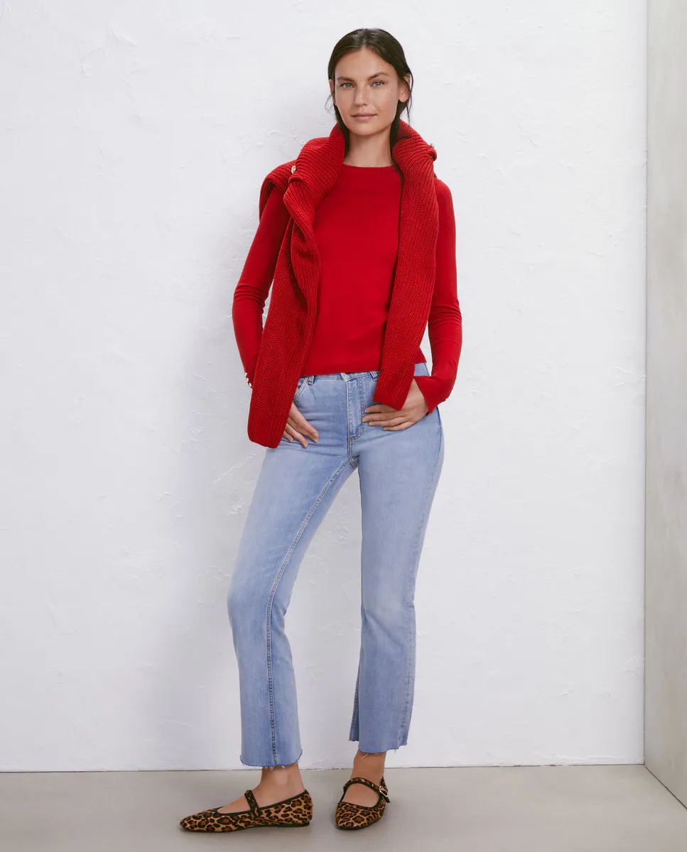 

Базовый женский свитер с круглым вырезом Easy Wear, красный