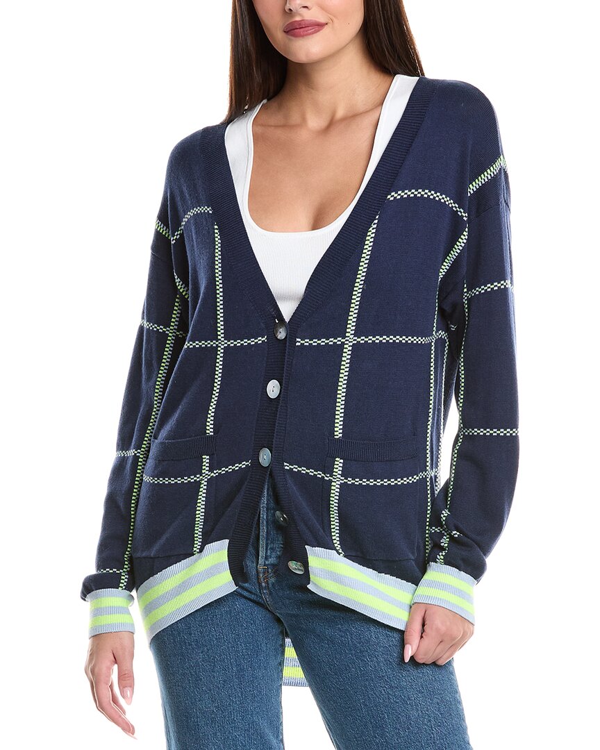 

WISPR Кардиган из смесового шелка со строчкой, синий