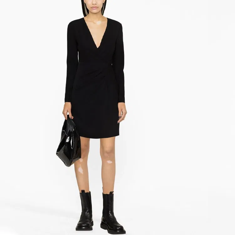 Платье с длинным рукавом Emporio Armani черное — фото 3