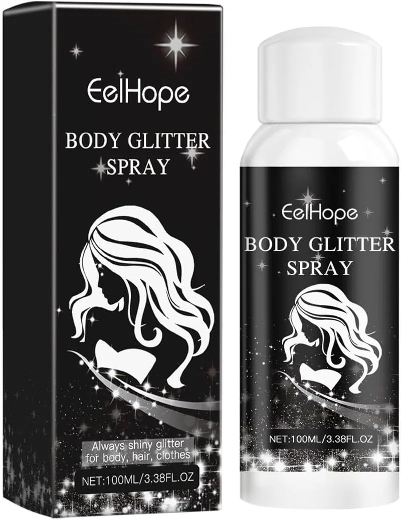 Спрей для тела с блестками Sparkling Star ERYUE 100ml черный
