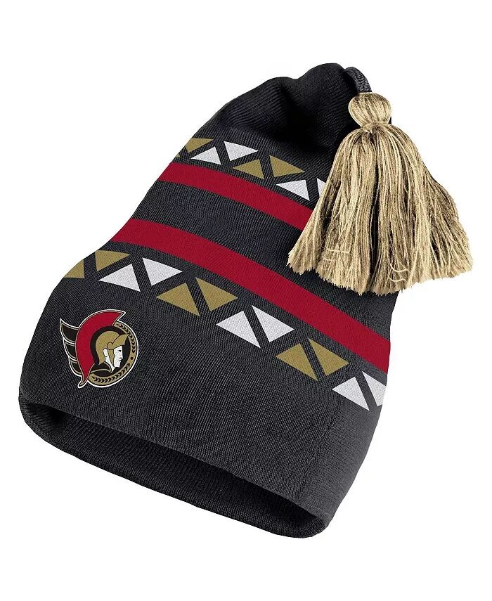 

Мужская черная, синяя вязаная шапка Ottawa Senators Reverse Retro 2.0 Pom Cuffed adidas