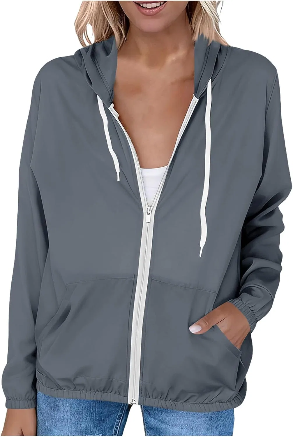 Женская легкая худи для тренировок UPF 50+, Dark Gray