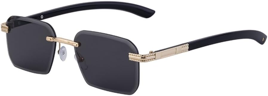 

Солнцезащитные очки без оправы прямоугольной формы для женщин, модные прямоугольные солнцезащитные очки для мужчин, солнцезащитные очки в стиле панк без оправы MTZJH, C1 Gold Gray