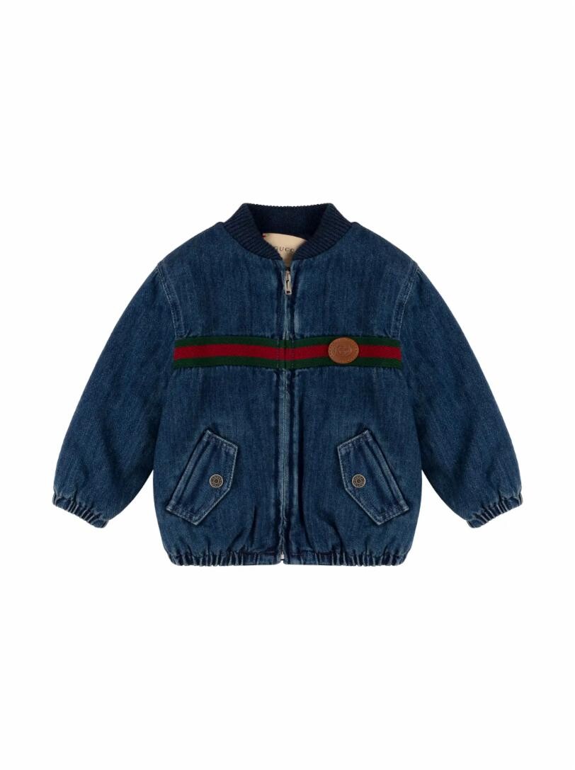

Джинсовая куртка с логотипом Gucci, тёмно-синий
