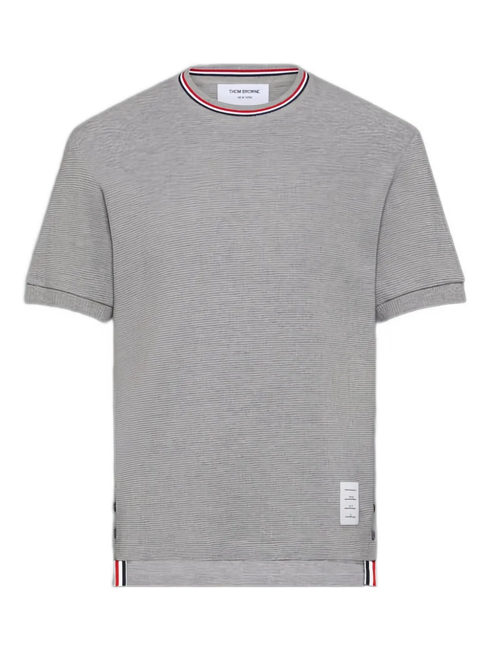 

Футболка с ребристой отделкой THOM BROWNE, серый
