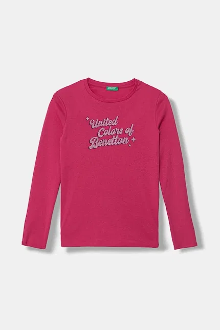 Лонгслив детский из 100% хлопка United Colors of Benetton, розовый