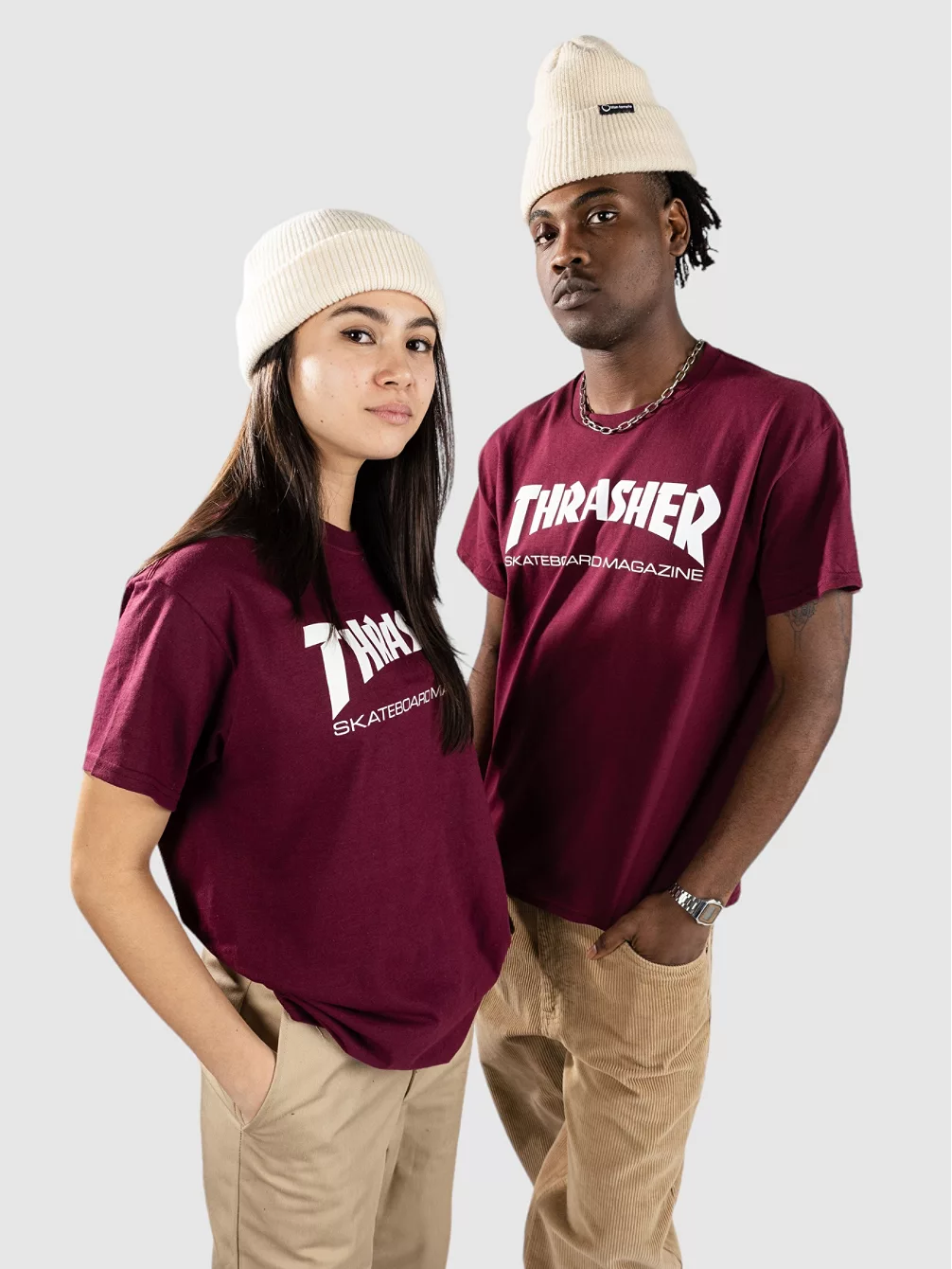 

Футболка «Скейте как на коньках» Thrasher, бордовый