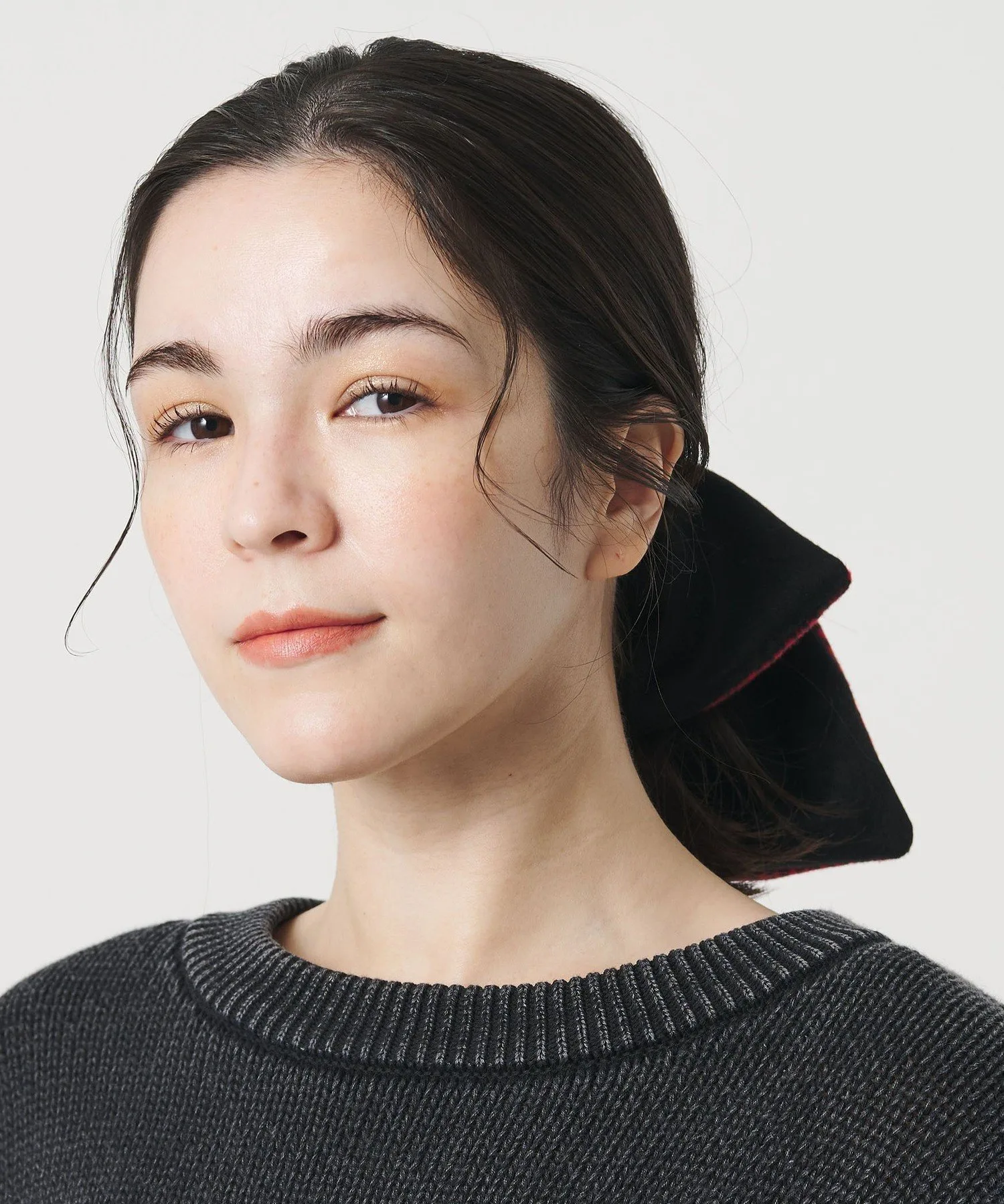 Клетчатая квадратная резинка для волос Beauty&Youth United Arrows, WINE — фото 3