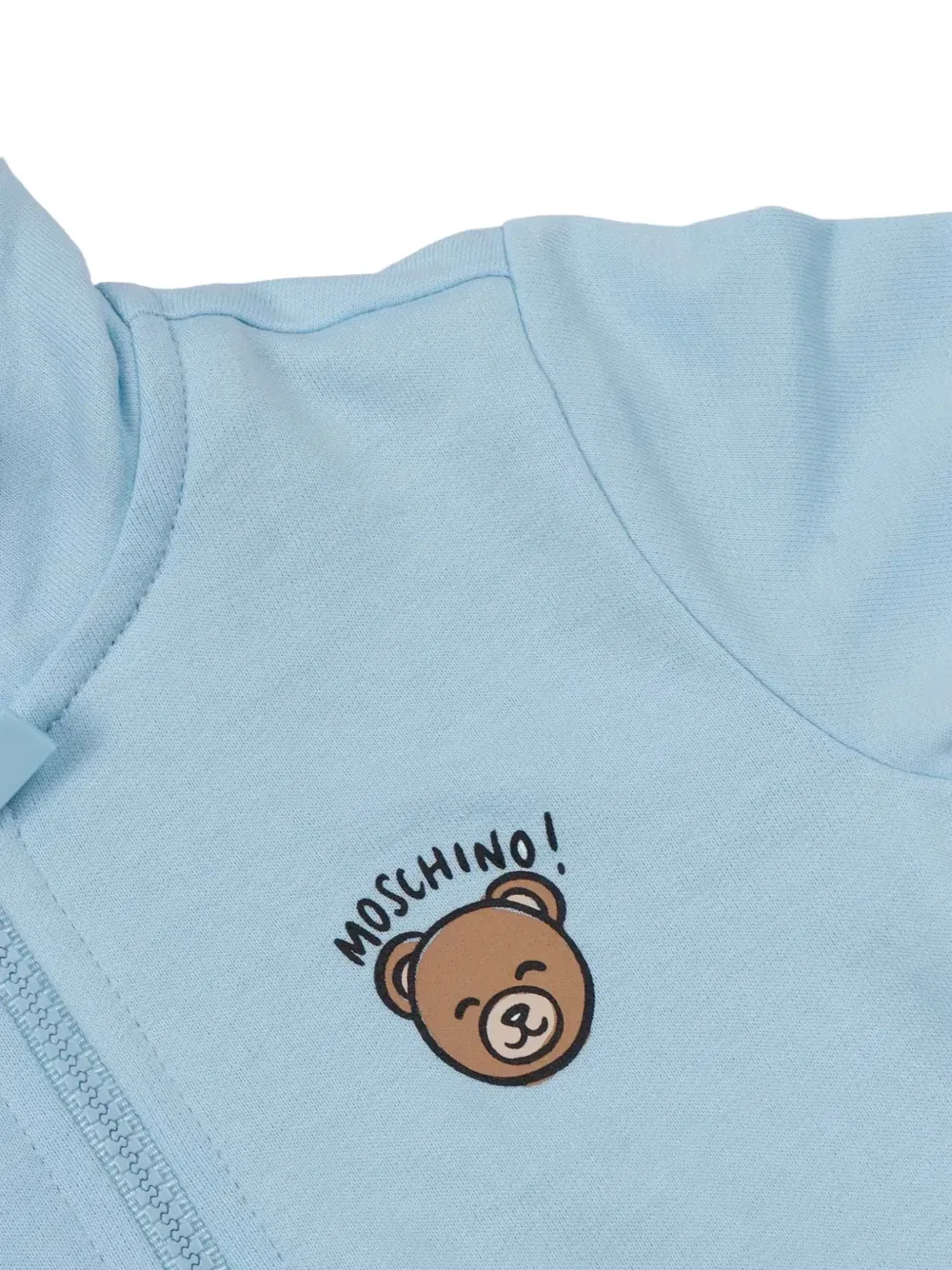Толстовка с капюшоном на молнии Moschino Kids, синий — фото 3