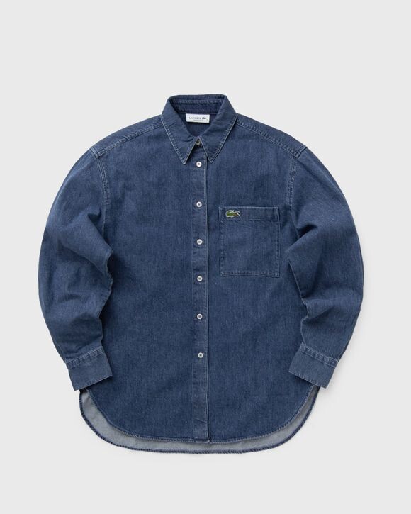 

Топ Lacoste Oversized Denim Breast Pocket Shirt, цвет medium blue used