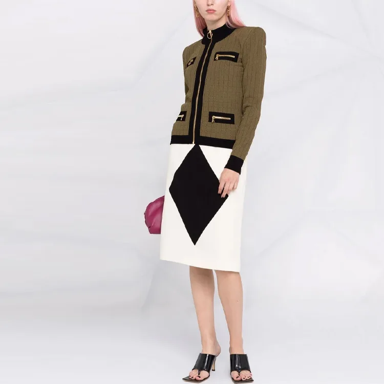 BALMAIN Куртка Women's Brown Stand Collar Moderate Others — фото 4