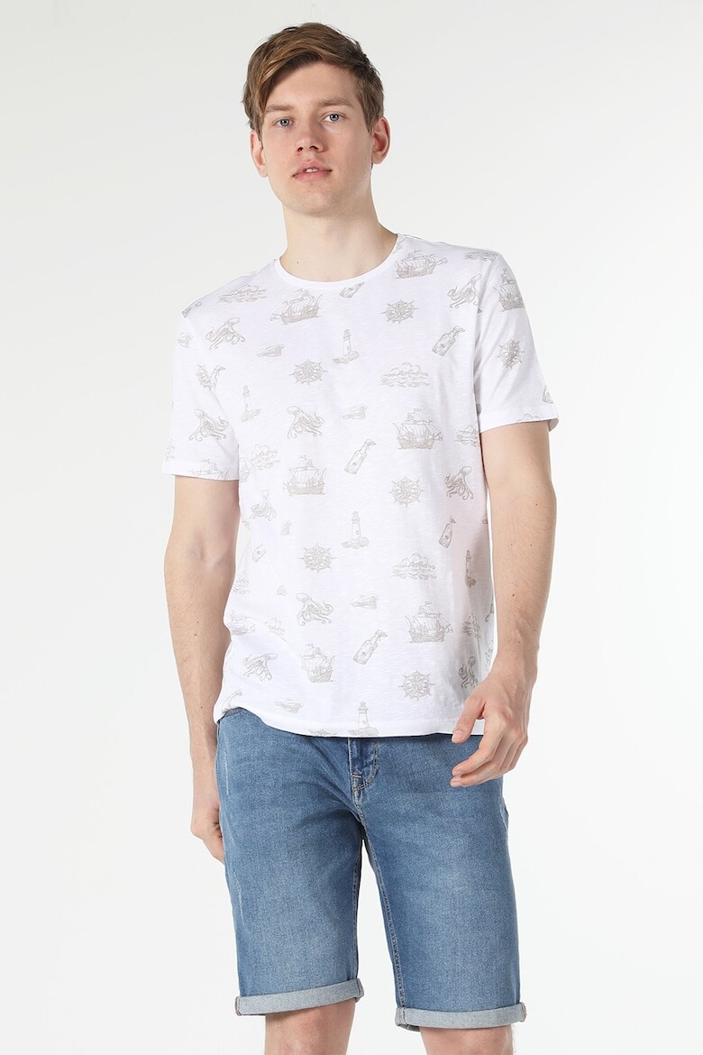 

Хлопковая футболка с принтом Colin'S, белый