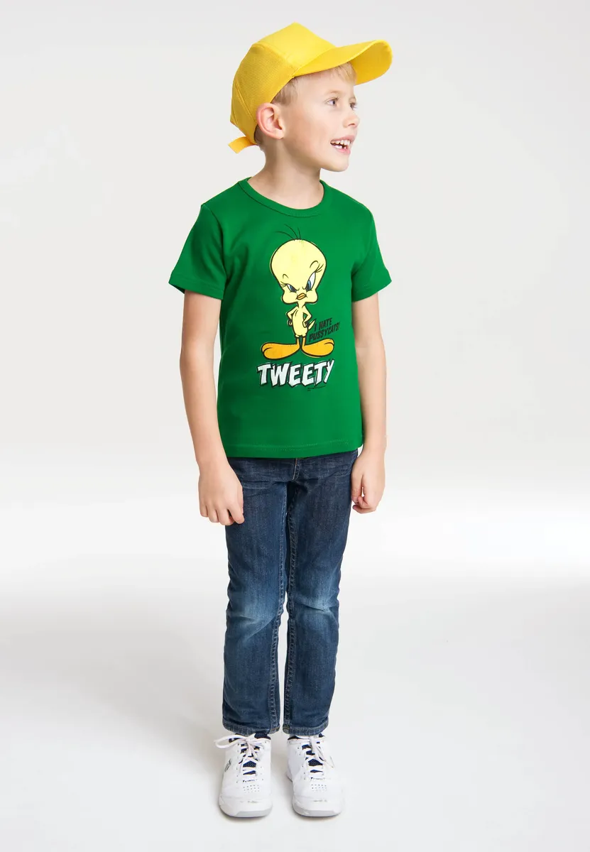 Футболка Logoshirt "Looney Tunes - Tweety" с милым принтом, зеленый — фото 3