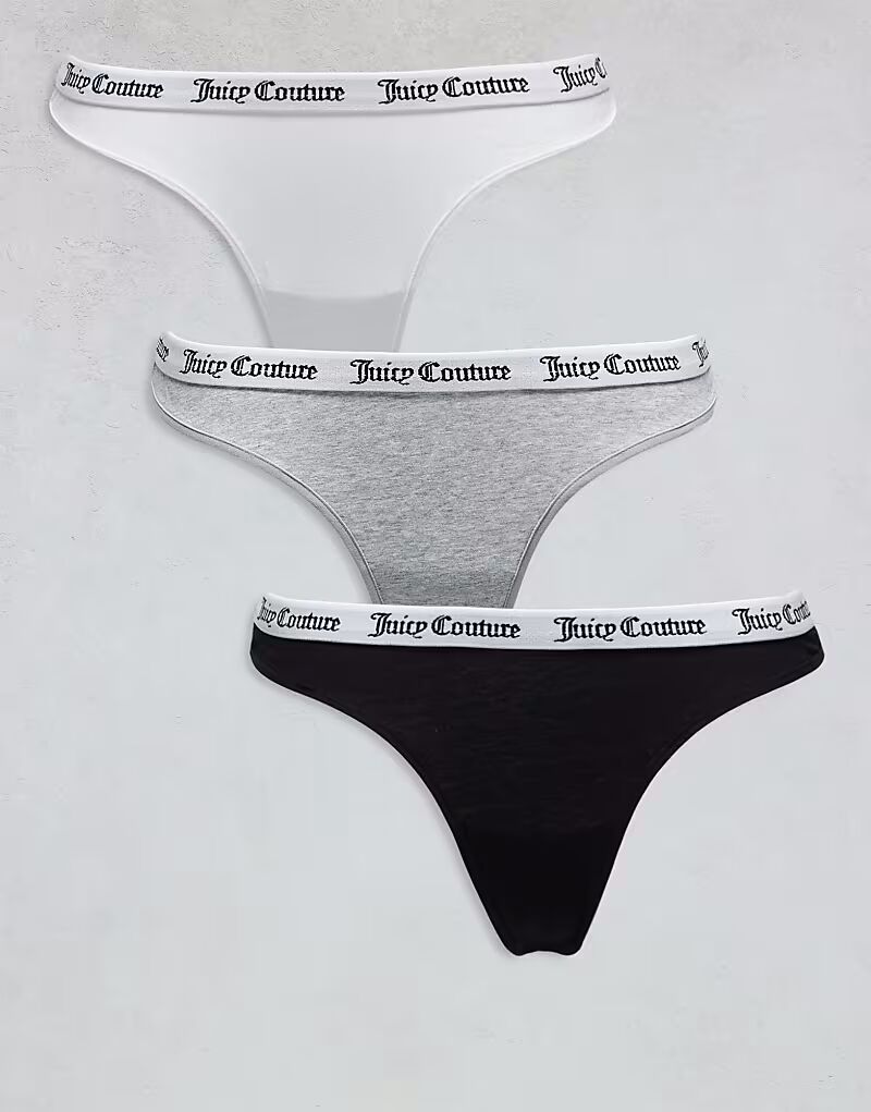 

Комплект из 3 трусиков-стрингов Juicy Couture в разноцветном исполнении
