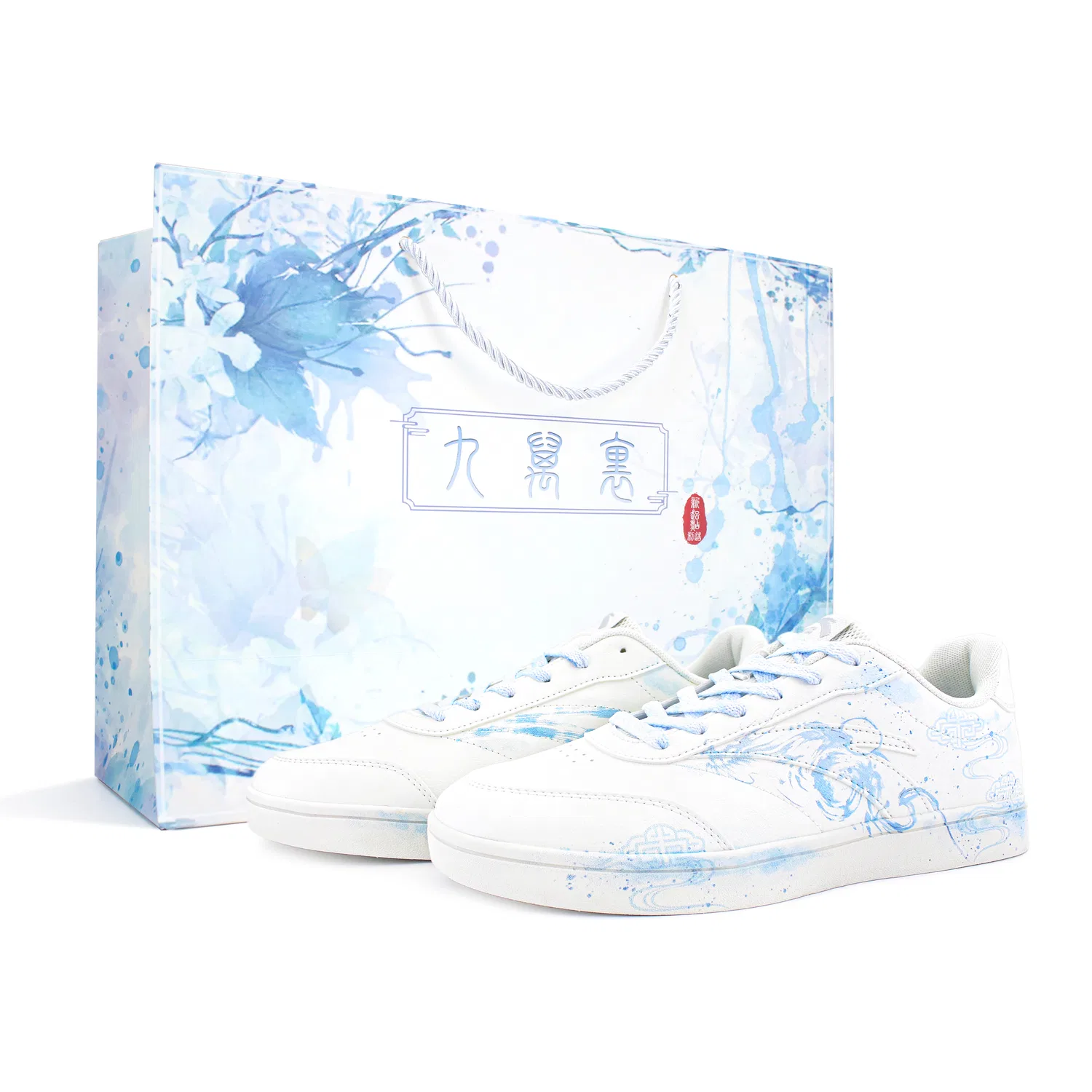 Кроссовки скейтбординговые ANTA Frost Dragon Shopping Bag сине-белые