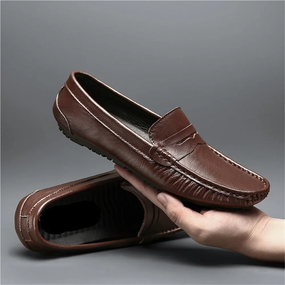 Лоферы кожаные Classic Leather Loafers, коричневый DHFIRUFSHLO — фото 3