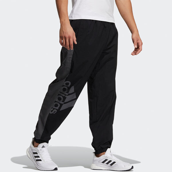 Спортивные штаны adidas Logo Alphabet Printing Colorblock Bundle Feet Sports Pants Black, черный — фото 4