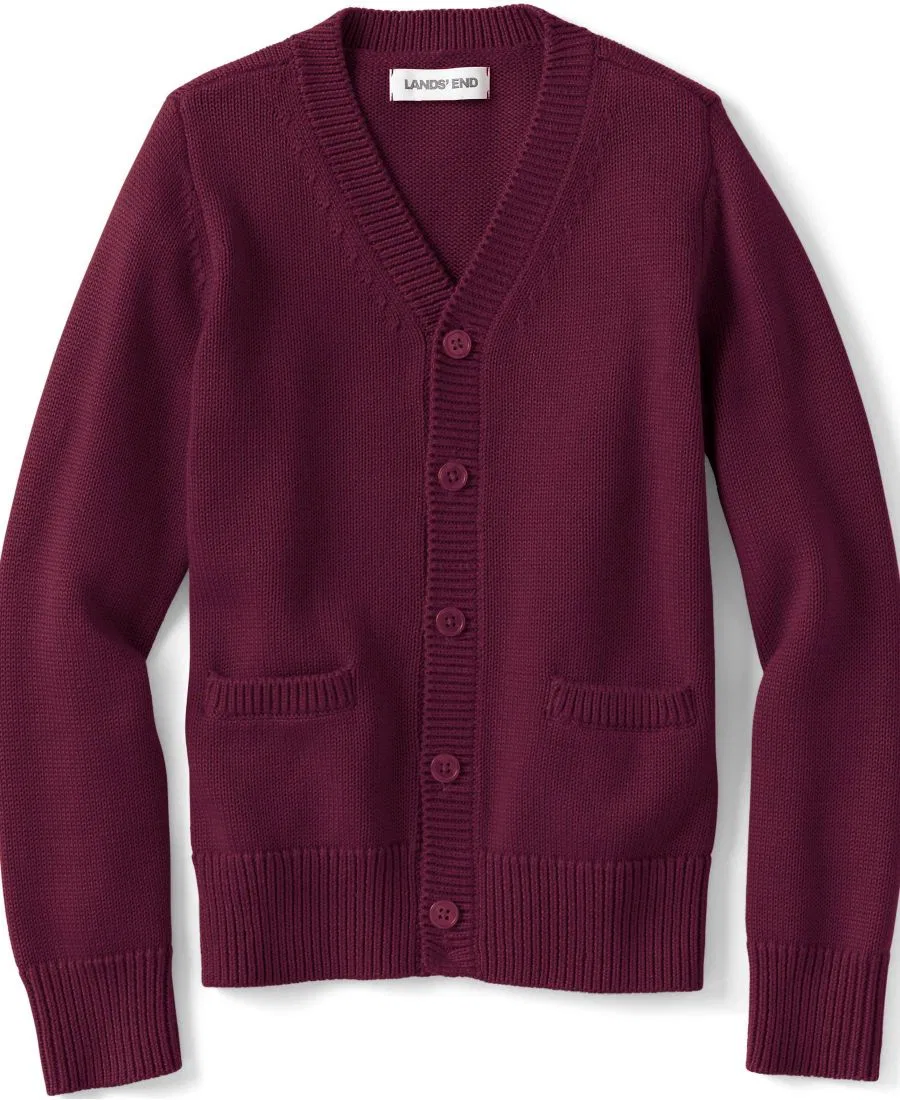 Кардиган Girls Legacy Varsity Lands' End, бордовый — фото 3
