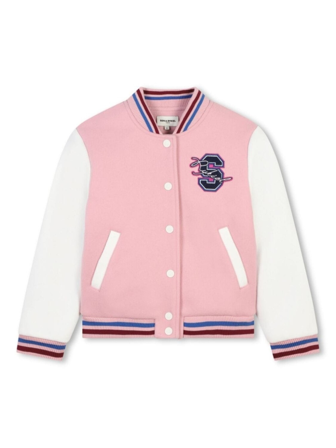 

SONIA RYKIEL ENFANT бомбер с вышитым логотипом, розовый