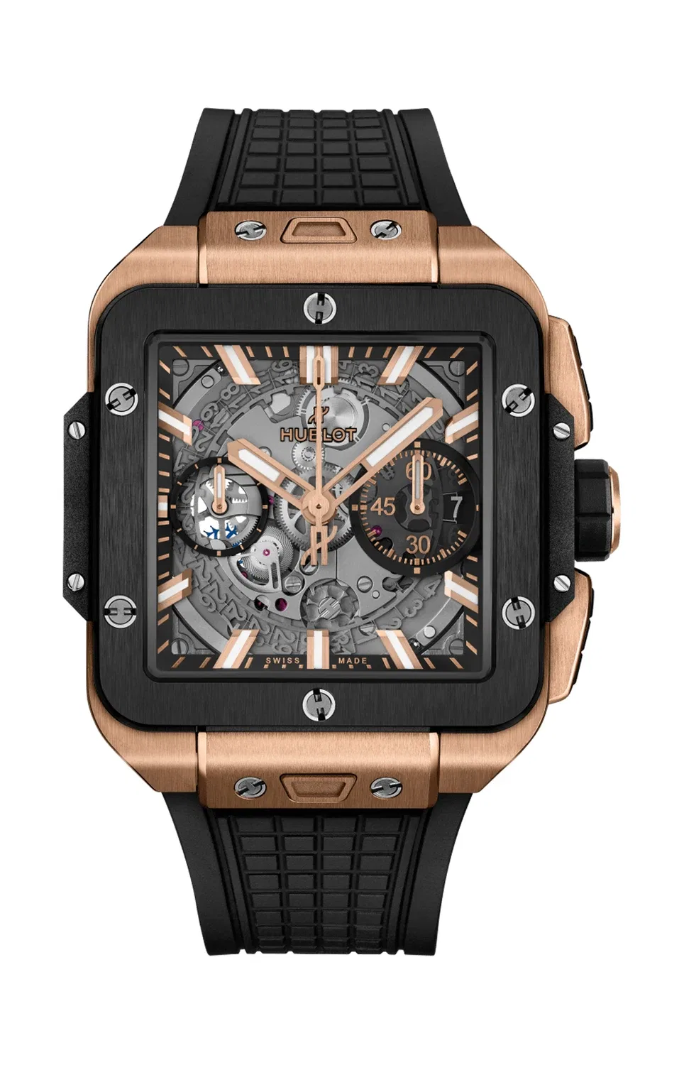 SQUARE BANG UNICO KING GOLD CERAMIC 42 ММ - 821.OM.0180.RX HUBLOT, золотой