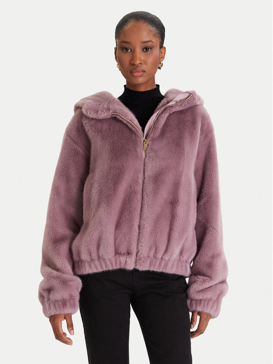 

Меховое пальто regular fit 5BGL24 7382A Marciano Guess, фиолетовый