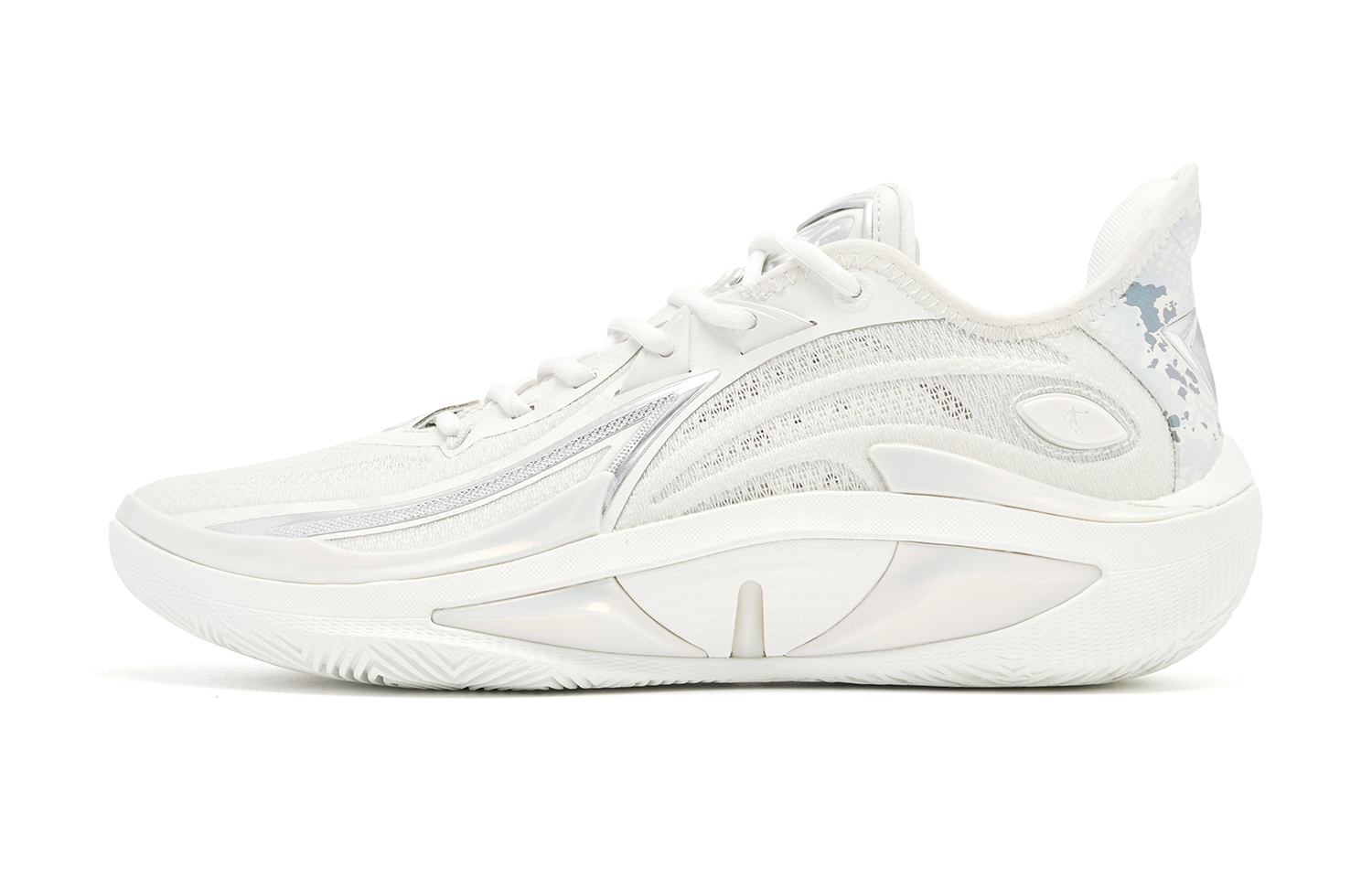 

QIAODAN Амортизация, износостойкие низкие баскетбольные кроссовки мужские Birch White Silver