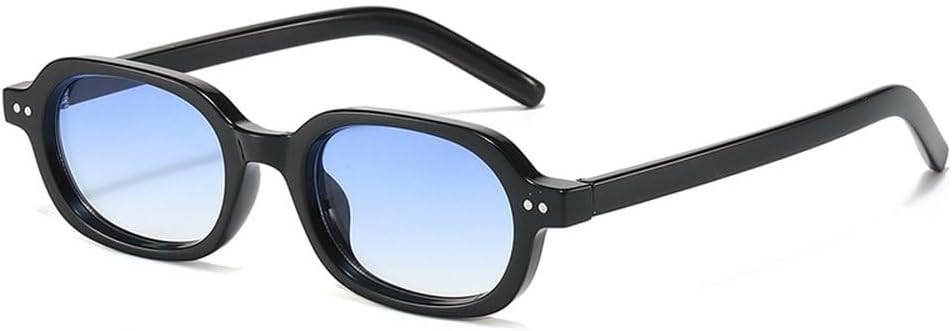 

Модные маленькие овальные женские солнцезащитные очки в стиле ретро с заклепками, мужские солнцезащитные очки с градиентным переходом цвета, защита от УФ-излучения UV400, панк-очки SKFGNX, Black Blue Gradient