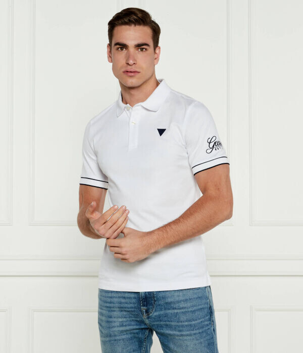 

Поло Guess Jeans Lyle Slim Fit, белый