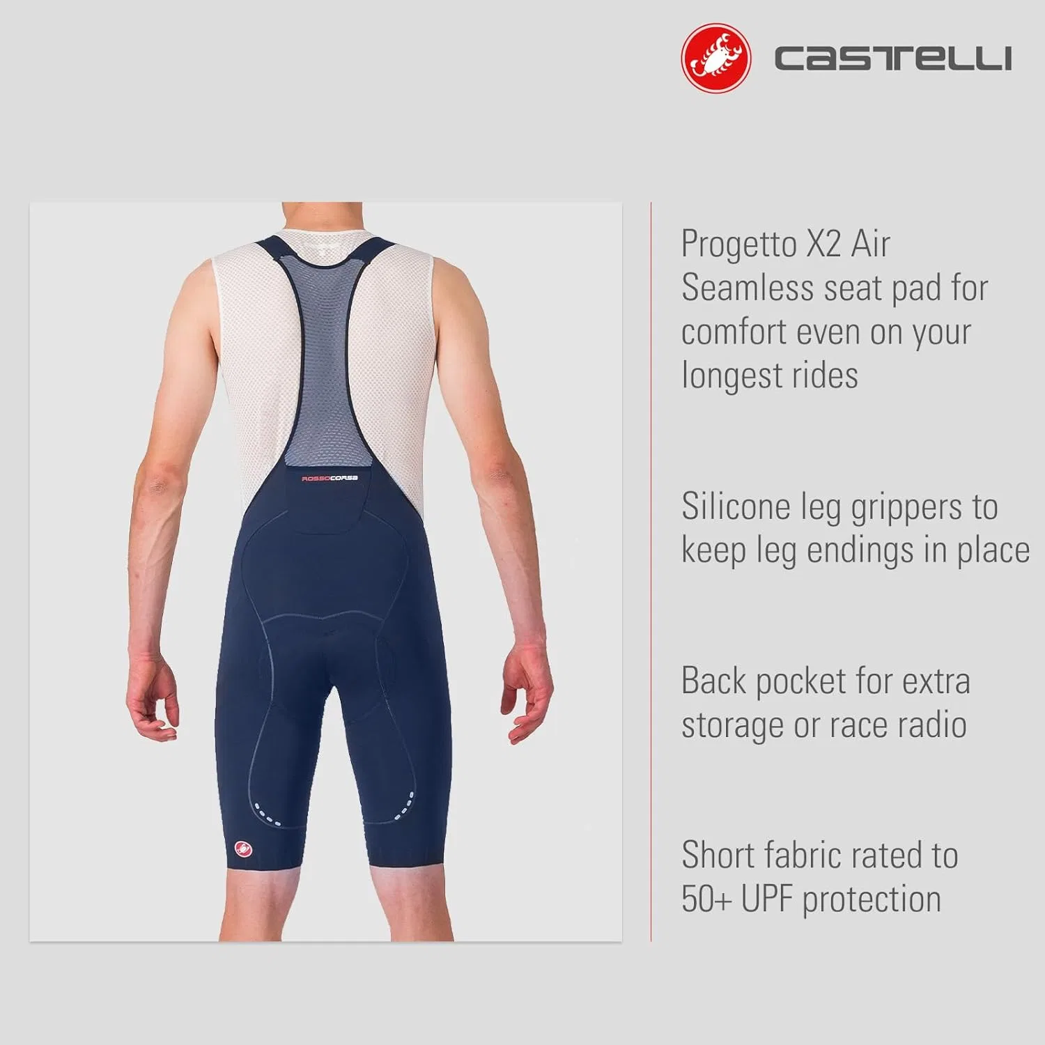 Мужские велошорты CASTELLI Free Aero Race S, аэродинамическая одежда для шоссейного велоспорта, профессиональная подушка для седла, предназначенная для езды на велосипеде и гонок высшего уровня, Belgian Blue — фото 4