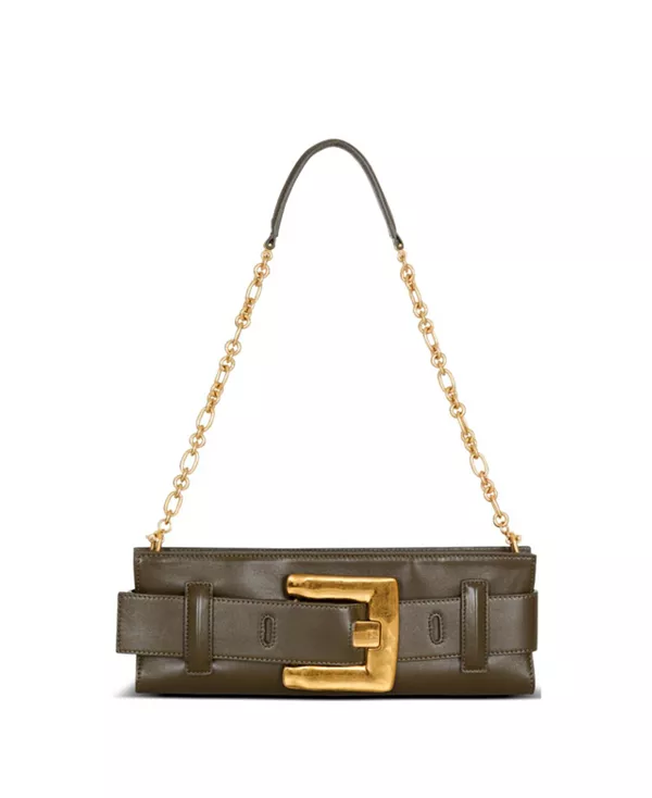 

Клатч Anthem из телячьей кожи Balmain, зеленый