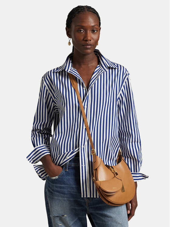 

Рубашка oversize 211968218001 Polo Ralph Lauren, синий