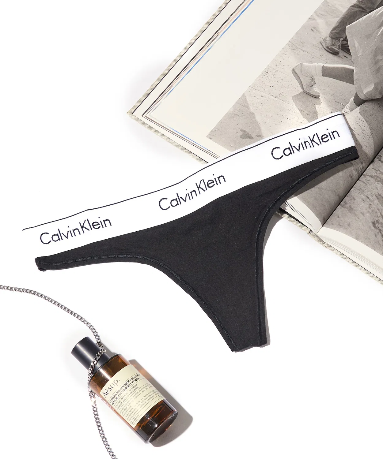 Трусы T-бэк Calvin Klein Modern Cotton, набор, черный
