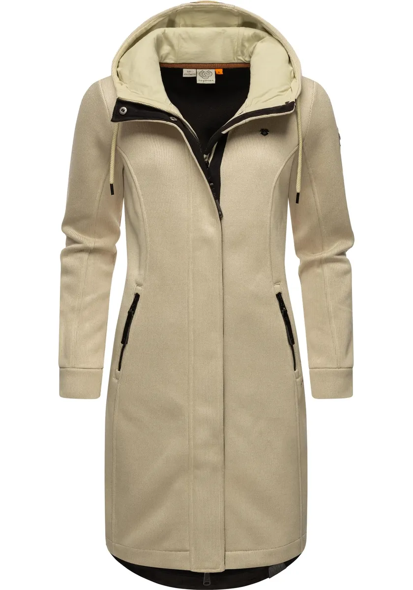 

Полупальто в стиле Ragwear "Letti Long Bonded", переходное пальто из ребристой вязки с капюшоном, цвет Ecru, Бежевый, Полупальто в стиле Ragwear "Letti Long Bonded", переходное пальто из ребристой вязки с капюшоном, цвет Ecru