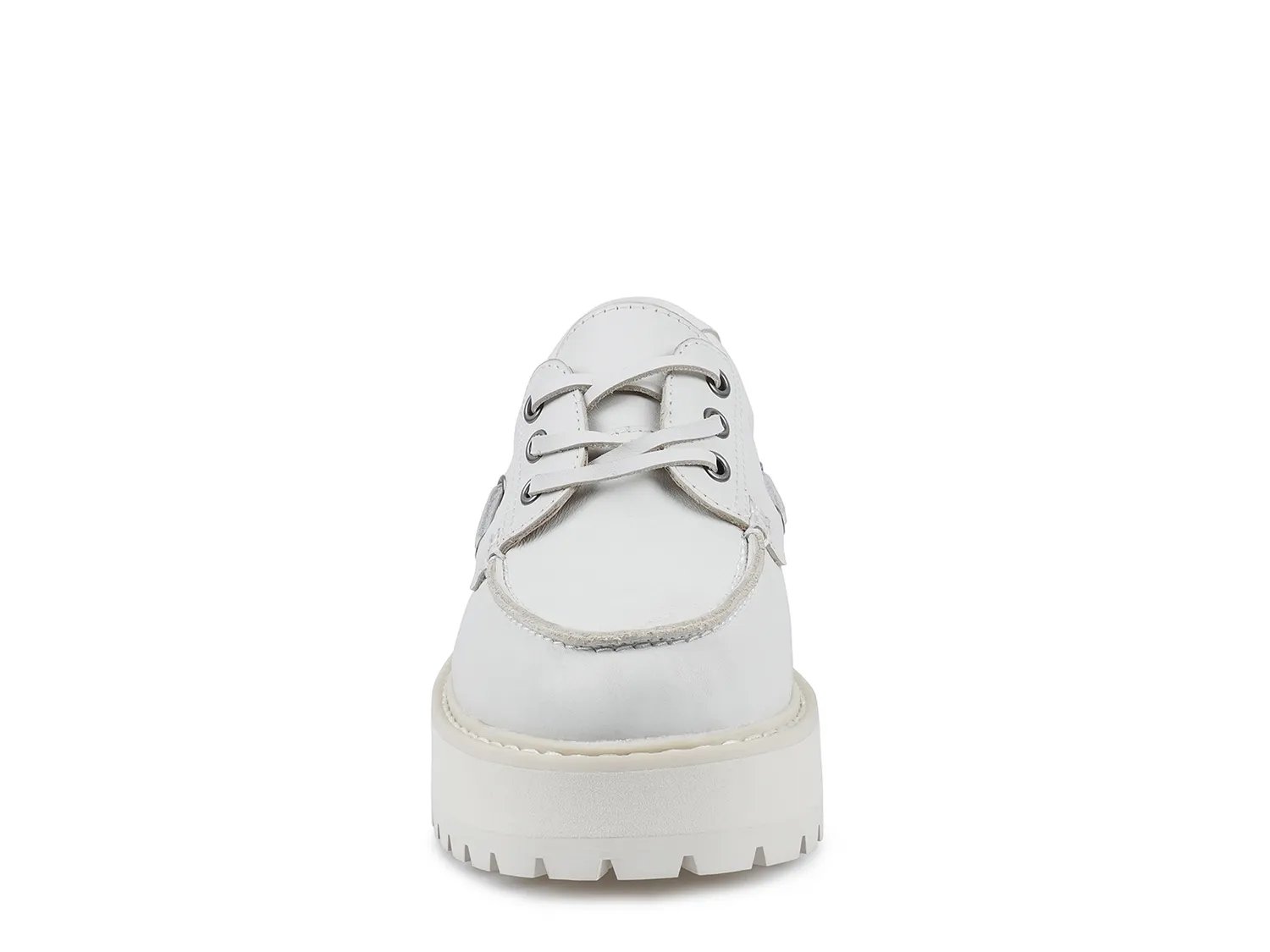 Туфли-лодочки Candie's Biz Platform Boat Shoe, White Leather — фото 4